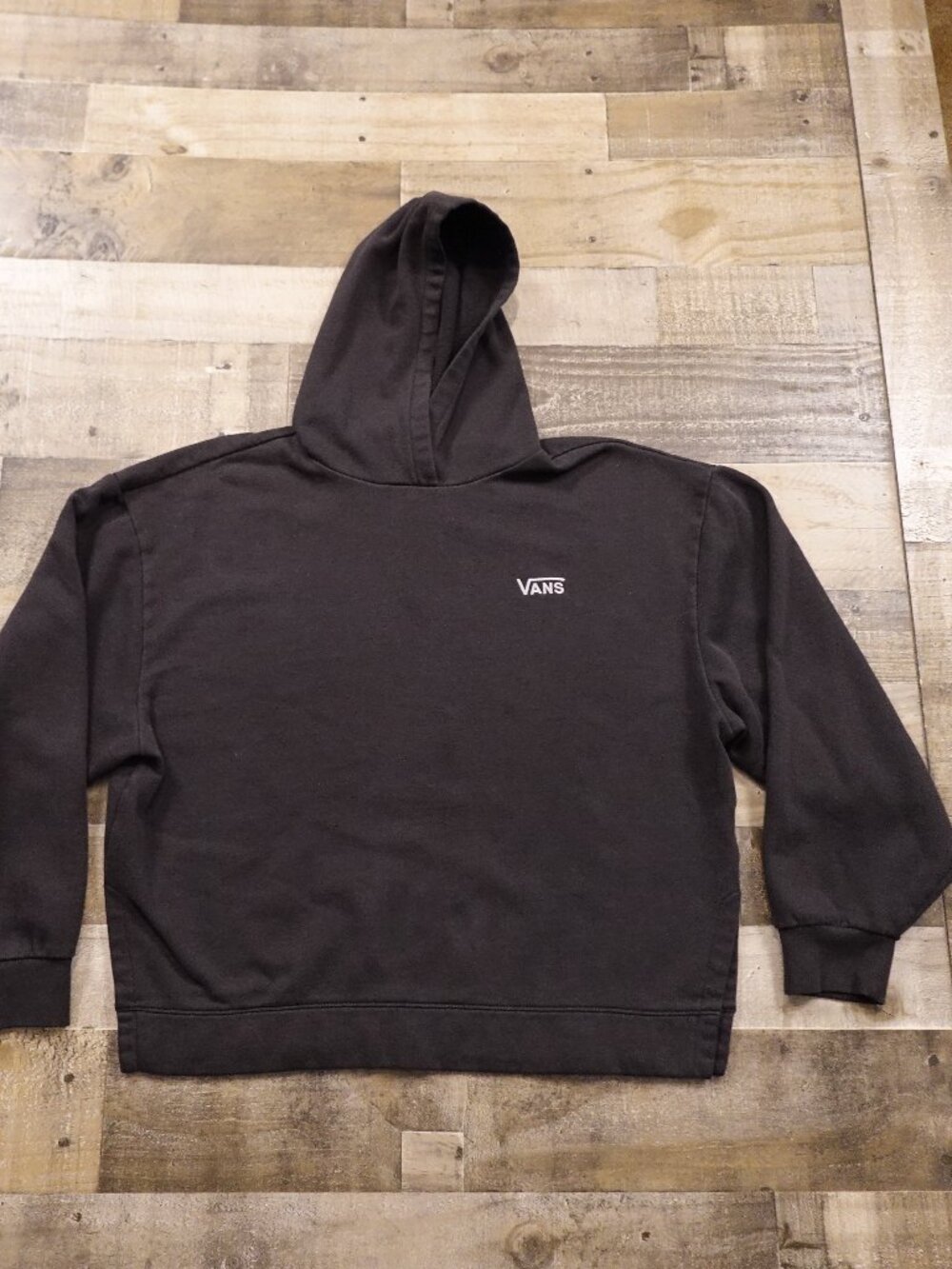 Vans Hoodie Women’s XL Black Oversized Minimal Skate Streetwear